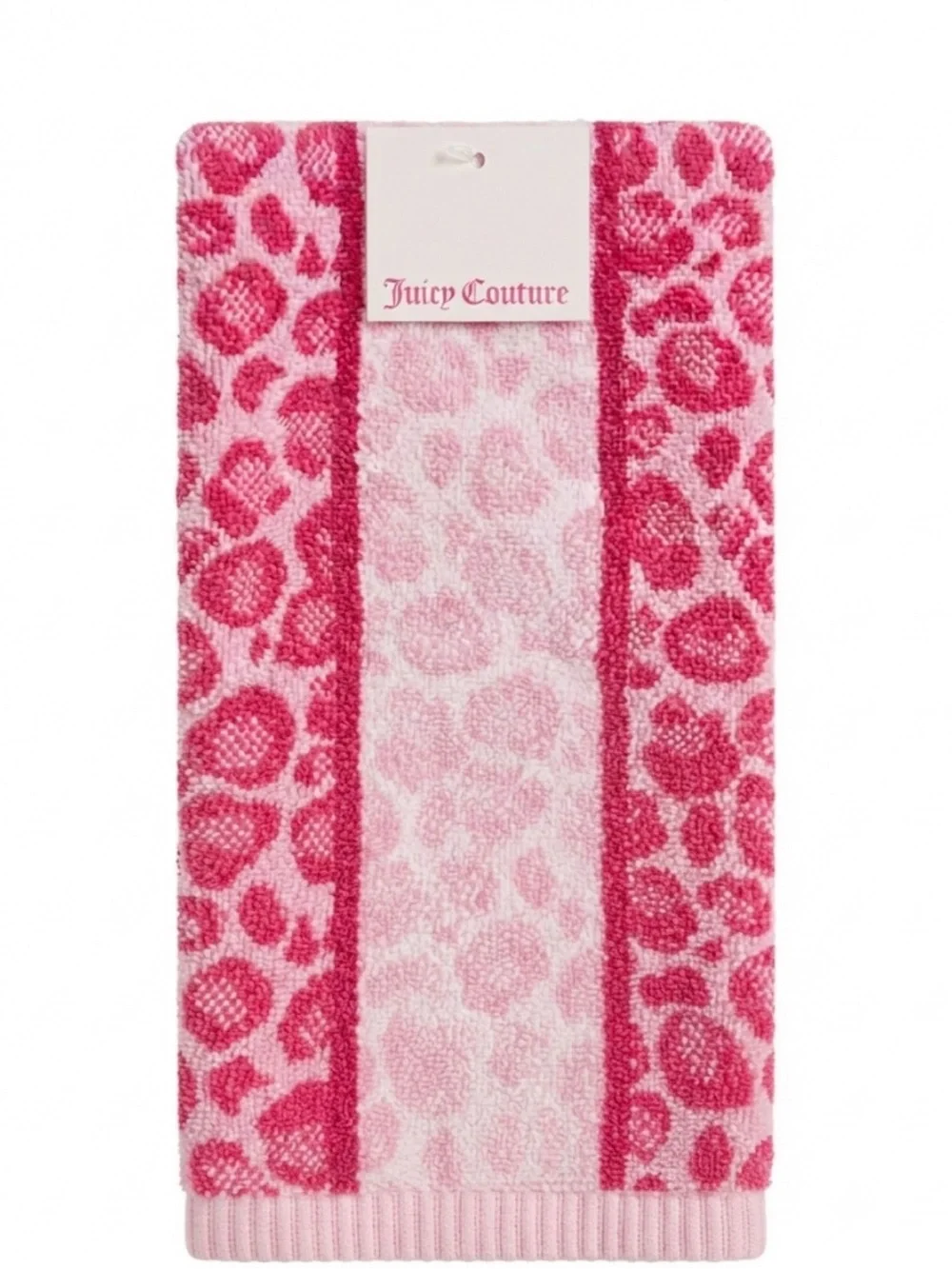 Juicy Couture Pink Leopard Stripe Hand Towel